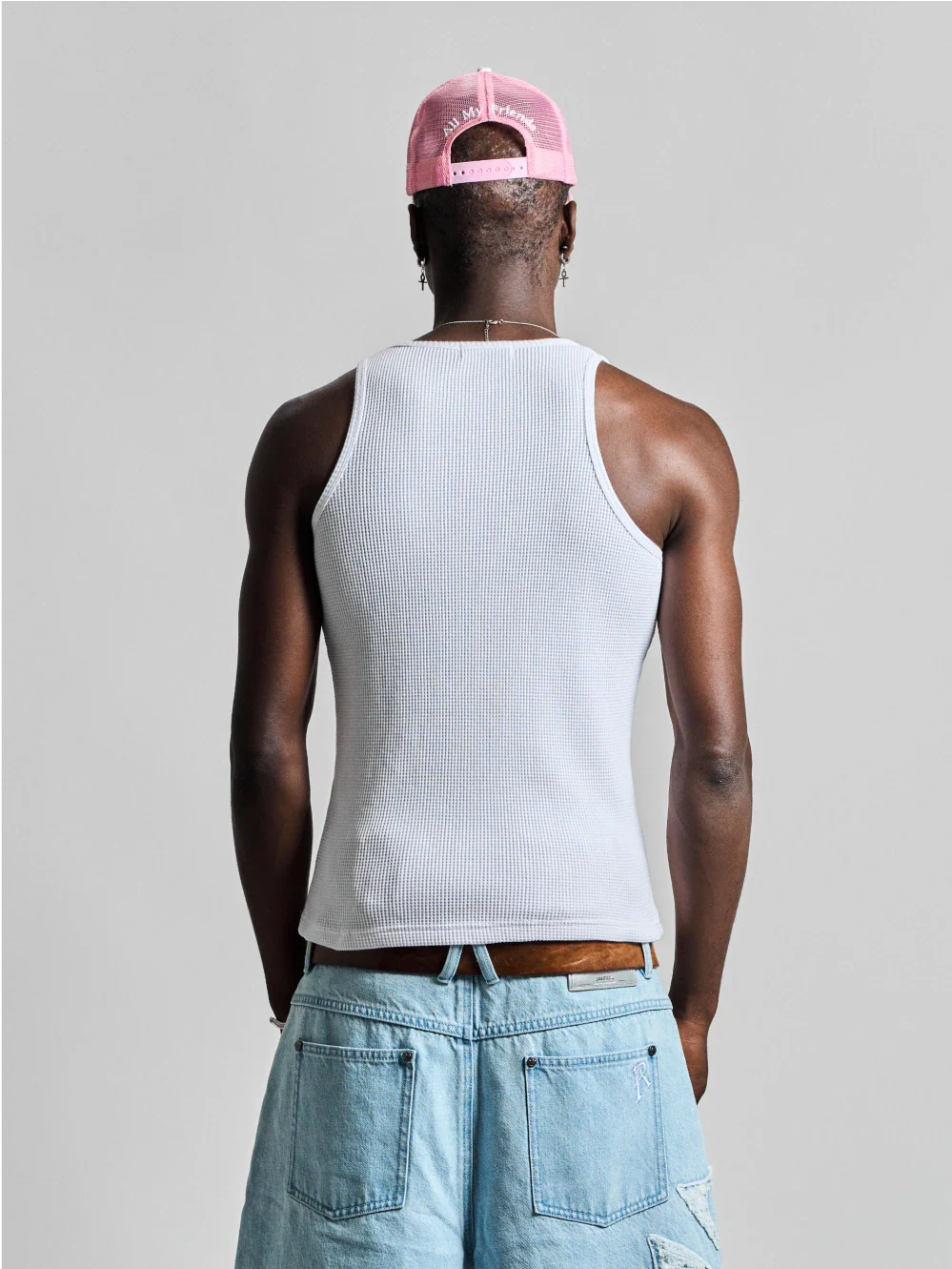 Waffle Tank Top White