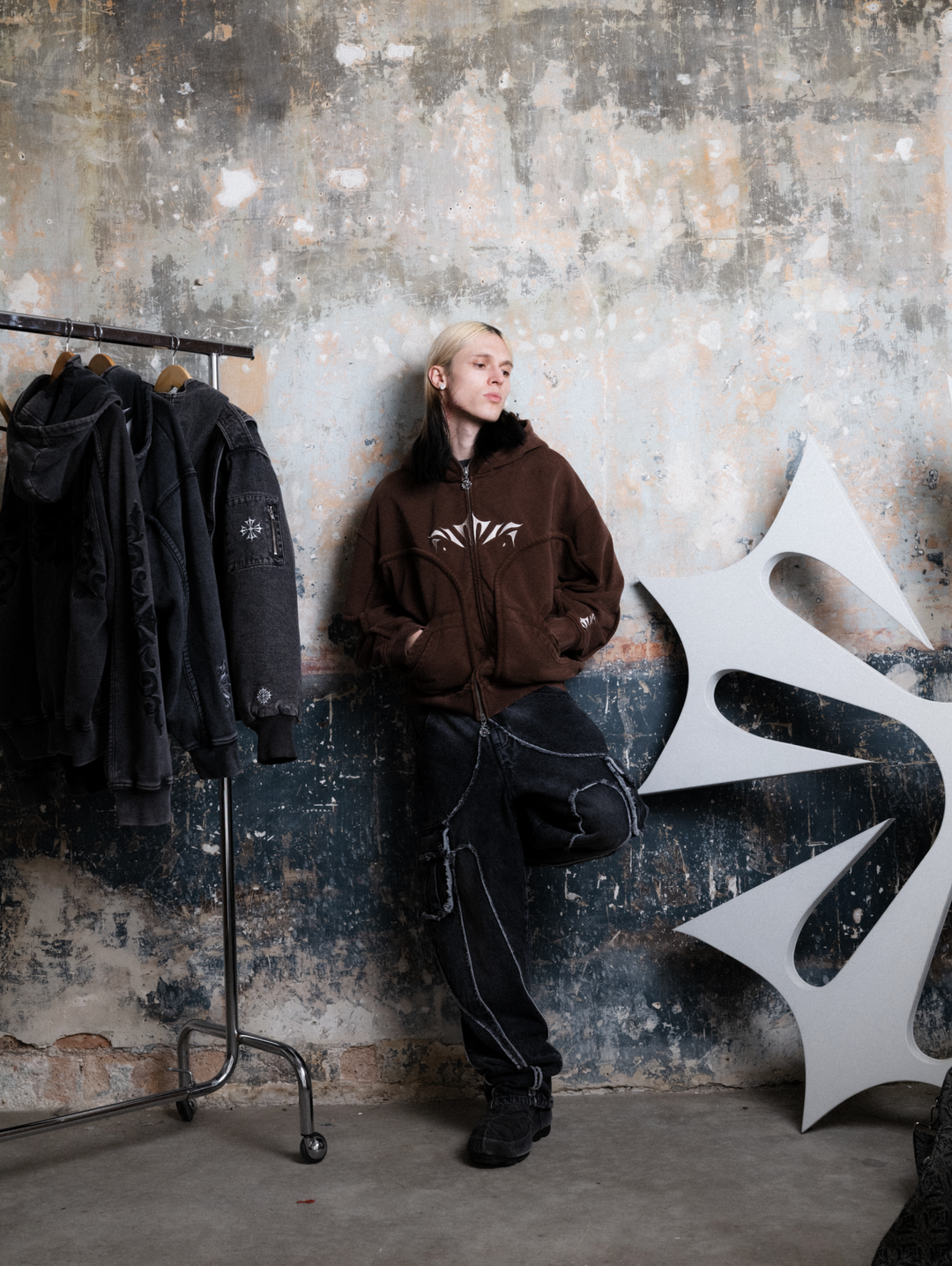 Wash Brown Phantom Hoodie